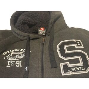 SOUTHPOLE M XL Sherpa Lined Zip Up Y2K Street Wear Hoodie MCMXCI Untamed‎ Nation